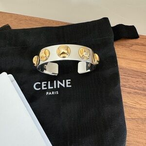 Celine Bicolor Gold-plated/silver Cuff Bracelet